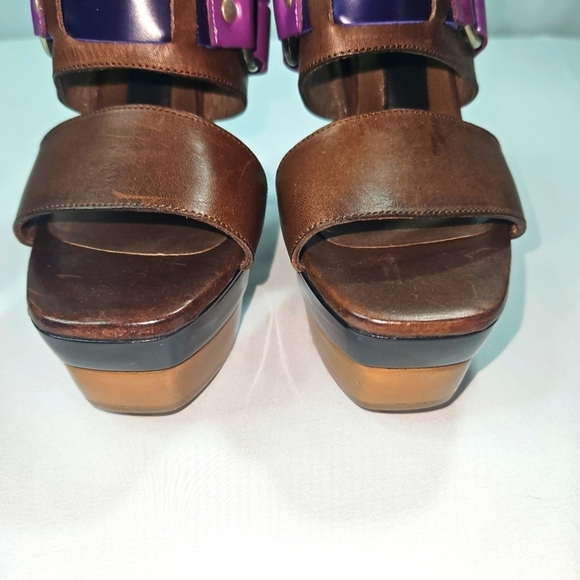Marni Brown & Purple Platform Womens Sandals Size 36 - Picture 4 of 9
